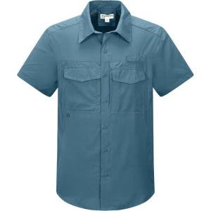 image33000ft Mens Fishing Shirts Lightweight Cool Quick Dry Sun Protection UV Short Sleeve Shirt for Casual Hiking Safari TravelOcean Blue