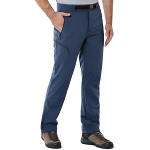 image33000ft Mens Fleece Lined Snow Pants Warm Winter Waterproof Softshell Insulated Ski Pants for Hiking SnowboardDark Blue