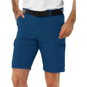 image33000ft Mens Golf Shorts 10quot Inseam with Zipper Pocket Lightweight Quick Dry Stretch Hiking Cargo Shorts for Travel FishingMed Indigo Blue