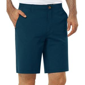 image33000ft Mens Golf Shorts 9 inch Inseam Quick Dry Elastic Waist ClassicFit Drawstring Dress Shorts Hiking Fishing BusinessCeramic Blue