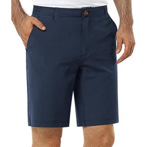 image33000ft Mens Golf Shorts 9 inch Inseam Quick Dry Elastic Waist ClassicFit Drawstring Dress Shorts Hiking Fishing BusinessCyanic Blue