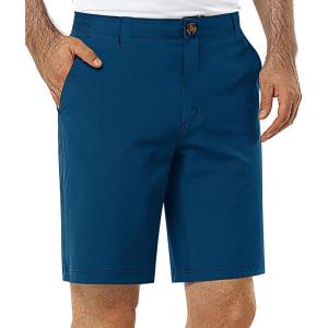 image33000ft Mens Golf Shorts 9 inch Inseam Quick Dry Elastic Waist ClassicFit Drawstring Dress Shorts Hiking Fishing BusinessDeep Blue