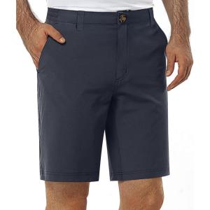 image33000ft Mens Golf Shorts 9 inch Inseam Quick Dry Elastic Waist ClassicFit Drawstring Dress Shorts Hiking Fishing BusinessGray