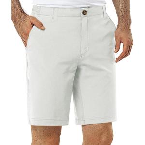 image33000ft Mens Golf Shorts 9 inch Inseam Quick Dry Elastic Waist ClassicFit Drawstring Dress Shorts Hiking Fishing BusinessLight Grey