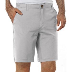 image33000ft Mens Golf Shorts 9 inch Inseam Quick Dry Elastic Waist ClassicFit Drawstring Dress Shorts Hiking Fishing BusinessSilver