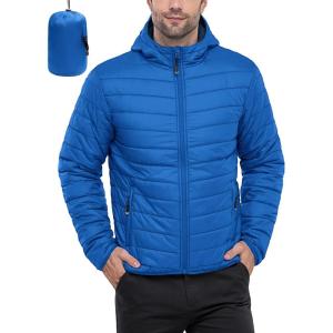 image33000ft Mens Lightweight Packable Insulated Puffer Winter Jacket with Hood WaterResistant Down Alternative Puffy CoatLoyal Blue