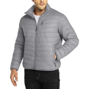 image33000ft Mens Puffer Jacket Lightweight Packable Winter JacketMid Grey