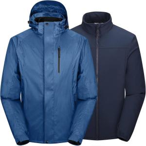 image33000ft Mens Waterproof Jacket Insulated Warm 3in1 Ski Snow Winter Coat Windproof Softshell Fleece RaincoatBlue