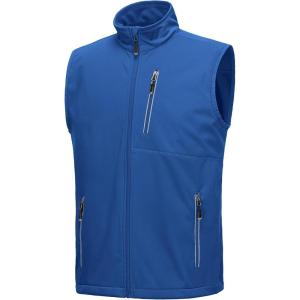 image33000ft Mens Windproof Lightweight Golf Vest Outerwear with Pockets Softshell Sleeveless Jacket for Running Hiking SportsAzure