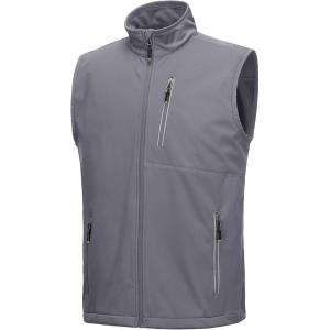image33000ft Mens Windproof Lightweight Golf Vest Outerwear with Pockets Softshell Sleeveless Jacket for Running Hiking SportsLight Grey
