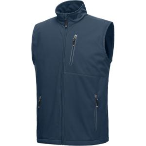 image33000ft Mens Windproof Lightweight Golf Vest Outerwear with Pockets Softshell Sleeveless Jacket for Running Hiking SportsMidnight Blue