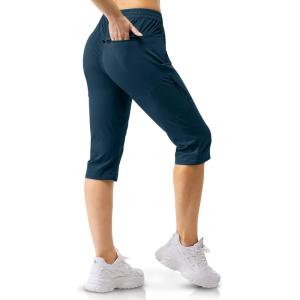 image33000ft Womens Capri Golf Pants Casual Quick Dry UPF 50 Lightweight Stretch Cargo Hiking Pants with PocketsBluenew