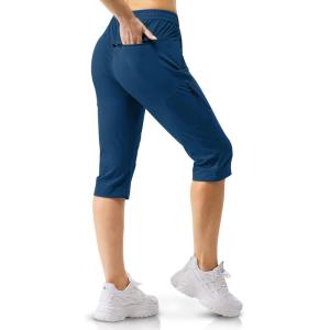 image33000ft Womens Capri Golf Pants Casual Quick Dry UPF 50 Lightweight Stretch Cargo Hiking Pants with PocketsDark Bluenew