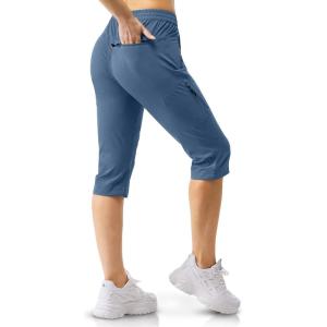 image33000ft Womens Capri Golf Pants Casual Quick Dry UPF 50 Lightweight Stretch Cargo Hiking Pants with PocketsPurplenew