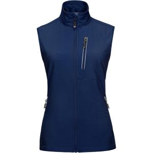 image33000ft Womens Lightweight Running Vest Outerwear with Pockets Windproof Sleeveless Jacket for Golf Hiking TravelDeep Blue