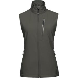 image33000ft Womens Lightweight Running Vest Outerwear with Pockets Windproof Sleeveless Jacket for Golf Hiking TravelGreenish Brown