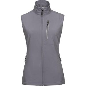 image33000ft Womens Lightweight Running Vest Outerwear with Pockets Windproof Sleeveless Jacket for Golf Hiking TravelLight Grey