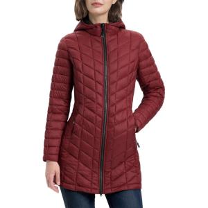 image33000ft Womens Long Puffer Jacket with Hood Lightweight Warm Puffy Quilted Winter CoatsBurgundy