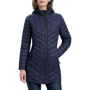 image33000ft Womens Long Puffer Jacket with Hood Lightweight Warm Puffy Quilted Winter CoatsDeep Blue