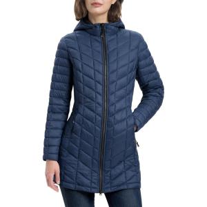 image33000ft Womens Long Puffer Jacket with Hood Lightweight Warm Puffy Quilted Winter CoatsNavy