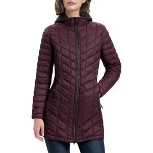 image33000ft Womens Long Puffer Jacket with Hood Lightweight Warm Puffy Quilted Winter CoatsPlum
