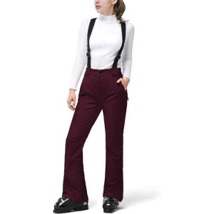 image33000ft Womens Snow Bibs Waterproof Insulated Snow Pants with Fleece Lined Windproof Ski Pants Overalls for SnowboardRaspberry Red