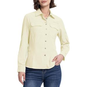 image33000ft Womens UPF 50 UV Sun Protection Shirt Cool Quick Dry Long Sleeve Outdoor Fishing Hiking Safari Travel ShirtYellow