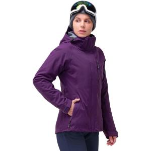 image33000ft Womens Waterproof 3IN1 Ski Jacket Warm Fleece Insulated Winter Snow Coat Windproof Rain Jacket Parka HikingPurple