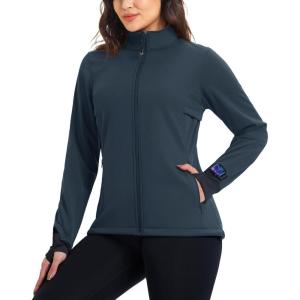 image33000ft Womens Waterproof Fleece Running Jacket Zip Up Athletic Winter Cold Weather Workout Cycling Track JacketsMidnight Blue