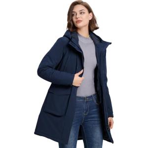 image33000ft Womens Waterproof Insulated Coats with Hood Long Thicken Warm Winter Coats Raincoat Windproof Parka Jacket SkiBluish Blue