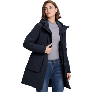 image33000ft Womens Waterproof Insulated Coats with Hood Long Thicken Warm Winter Coats Raincoat Windproof Parka Jacket SkiSappire Blue