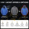 image33000ft Mens 3 in 1 Ski Jakcets with Fleece Jackets Winter Windbreaker Snow Coat Parka for Hiking SonwboardBlue