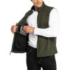 image33000ft Mens Fleece Vest Lightweight Warm Zip Up Polar Vests Outerwear with Zipper Pockets Sleeveless Jacket for WinterOlive
