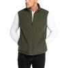 image33000ft Mens Fleece Vest Lightweight Warm Zip Up Polar Vests Outerwear with Zipper Pockets Sleeveless Jacket for WinterOlive