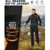 image33000ft Mens Hooded Softshell Jacket Waterproof Lightweight Insulated Windbreaker Fleece Lined Rain Shell JacketBlack