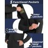 image33000ft Mens Hooded Softshell Jacket Waterproof Lightweight Insulated Windbreaker Fleece Lined Rain Shell JacketBlack