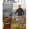 image33000ft Mens Hooded Softshell Jacket Waterproof Lightweight Insulated Windbreaker Fleece Lined Rain Shell JacketDarkgrey Melange