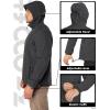 image33000ft Mens Hooded Softshell Jacket Waterproof Lightweight Insulated Windbreaker Fleece Lined Rain Shell JacketDarkgrey Melange