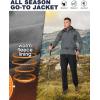image33000ft Mens Hooded Softshell Jacket Waterproof Lightweight Insulated Windbreaker Fleece Lined Rain Shell JacketLight Grey