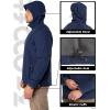 image33000ft Mens Hooded Softshell Jacket Waterproof Lightweight Insulated Windbreaker Fleece Lined Rain Shell JacketNavy