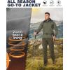 image33000ft Mens Hooded Softshell Jacket Waterproof Lightweight Insulated Windbreaker Fleece Lined Rain Shell JacketOlive