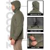 image33000ft Mens Hooded Softshell Jacket Waterproof Lightweight Insulated Windbreaker Fleece Lined Rain Shell JacketOlive