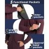 image33000ft Mens Hooded Softshell Jacket Waterproof Lightweight Insulated Windbreaker Fleece Lined Rain Shell JacketWine