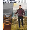image33000ft Mens Hooded Softshell Jacket Waterproof Lightweight Insulated Windbreaker Fleece Lined Rain Shell JacketWine