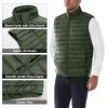 image33000ft Mens Lightweight Packable Insulated Puffer Vest Outerwear Warm Winter Sleeveless Jacket for Golf RunningArmy Green