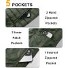 image33000ft Mens Lightweight Packable Insulated Puffer Vest Outerwear Warm Winter Sleeveless Jacket for Golf RunningArmy Green