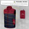 image33000ft Mens Lightweight Packable Insulated Puffer Vest Outerwear Warm Winter Sleeveless Jacket for Golf RunningBlueDark Red