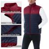 image33000ft Mens Lightweight Packable Insulated Puffer Vest Outerwear Warm Winter Sleeveless Jacket for Golf RunningBlueDark Red