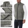 image33000ft Mens Lightweight Packable Insulated Puffer Vest Outerwear Warm Winter Sleeveless Jacket for Golf RunningBrown