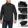 image33000ft Mens Lightweight Softshell Jacket Warm Fleece Lined Windbreaker Waterproof Soft Shell for Outdoor HikingBlack